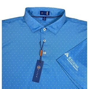 Stitch Golf Mens Performance Regions Investment Services Polo Shirt Blue XL